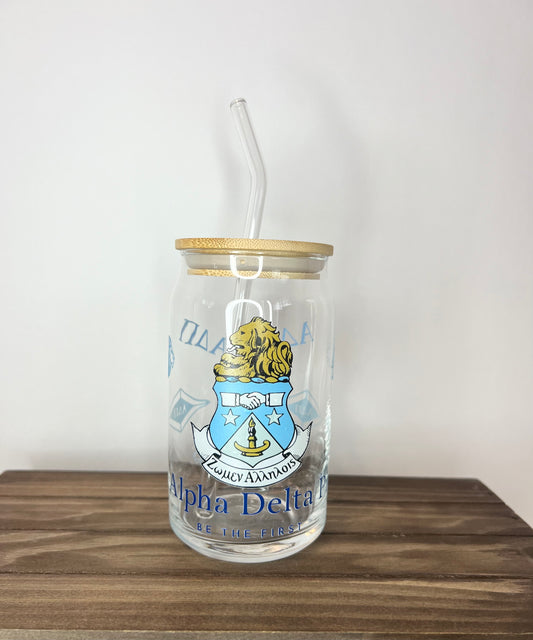 Sorority Seal Glass Tumbler